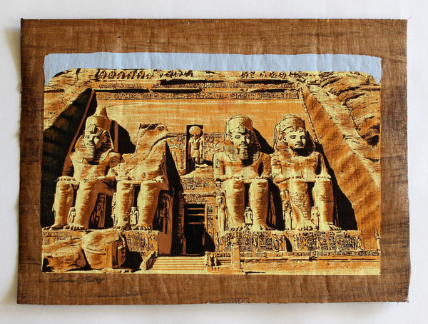 The Great Temple of Abu Simbel | Ancient Egyptian Papyrus Painting Main Arkan Gallery