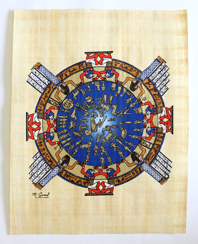 Dendera Zodiac | Ancient Egyptian Papyrus Painting Main Arkan Gallery