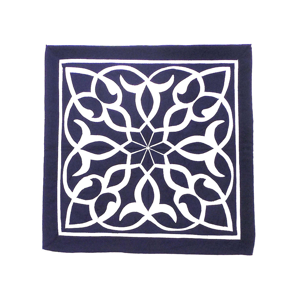 Midnight Flower | Applique Art Wall Hanging Handstitched Egyptian Khayamiya - Arkan Gallery
 - 1