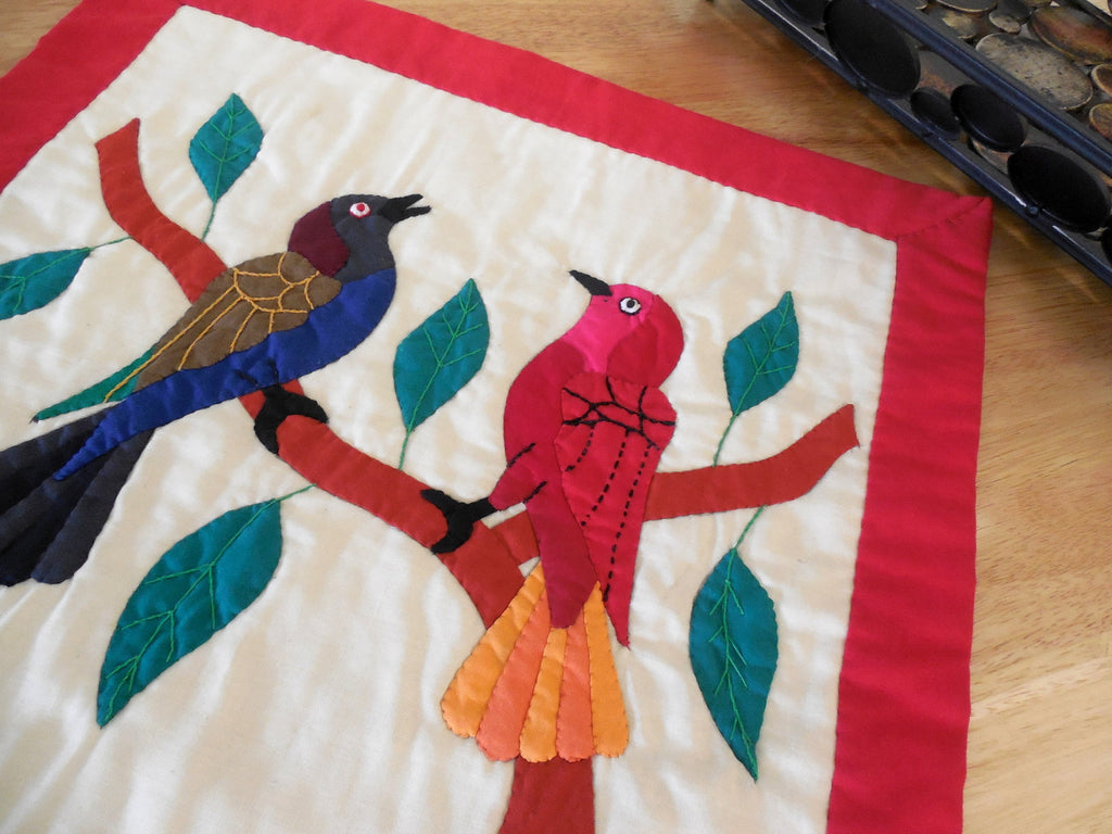 Birds II | Applique Art Wall Hanging Handstitched Egyptian Khayamiya