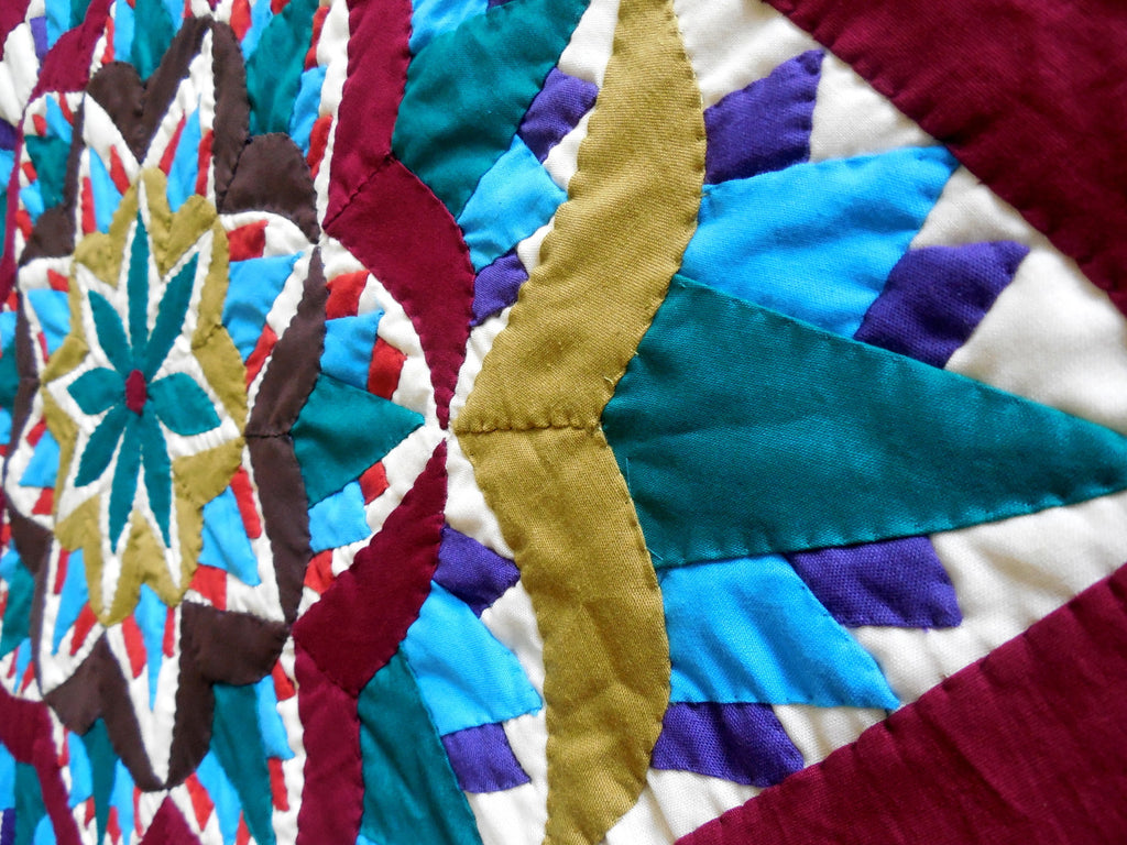 Blooming Lotus | Applique Art Wall Hanging Handstitched Egyptian Khayamiya