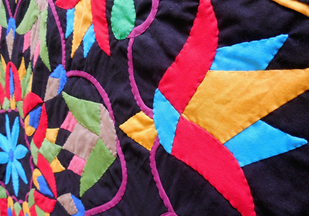 Mystic Lotus | Applique Art Wall Hanging Handstitched Egyptian Khayamiya