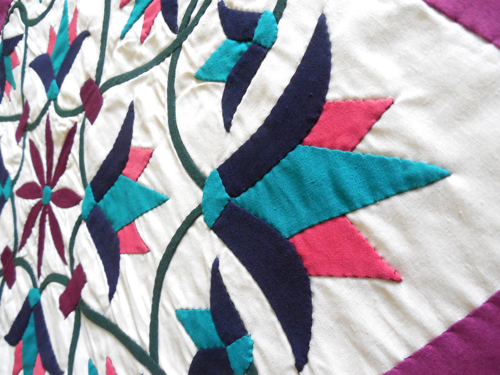 Enchanted Flower III | Applique Art Wall Hanging Handstitched Egyptian Khayamiya