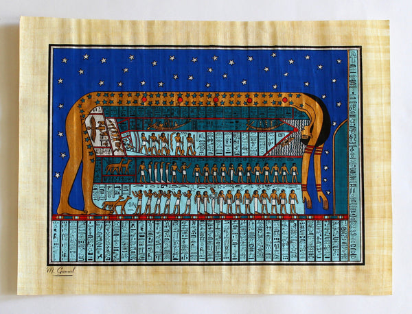 Ancient Zodiac | Ancient Egyptian Papyrus Painting Main Arkan Gallery